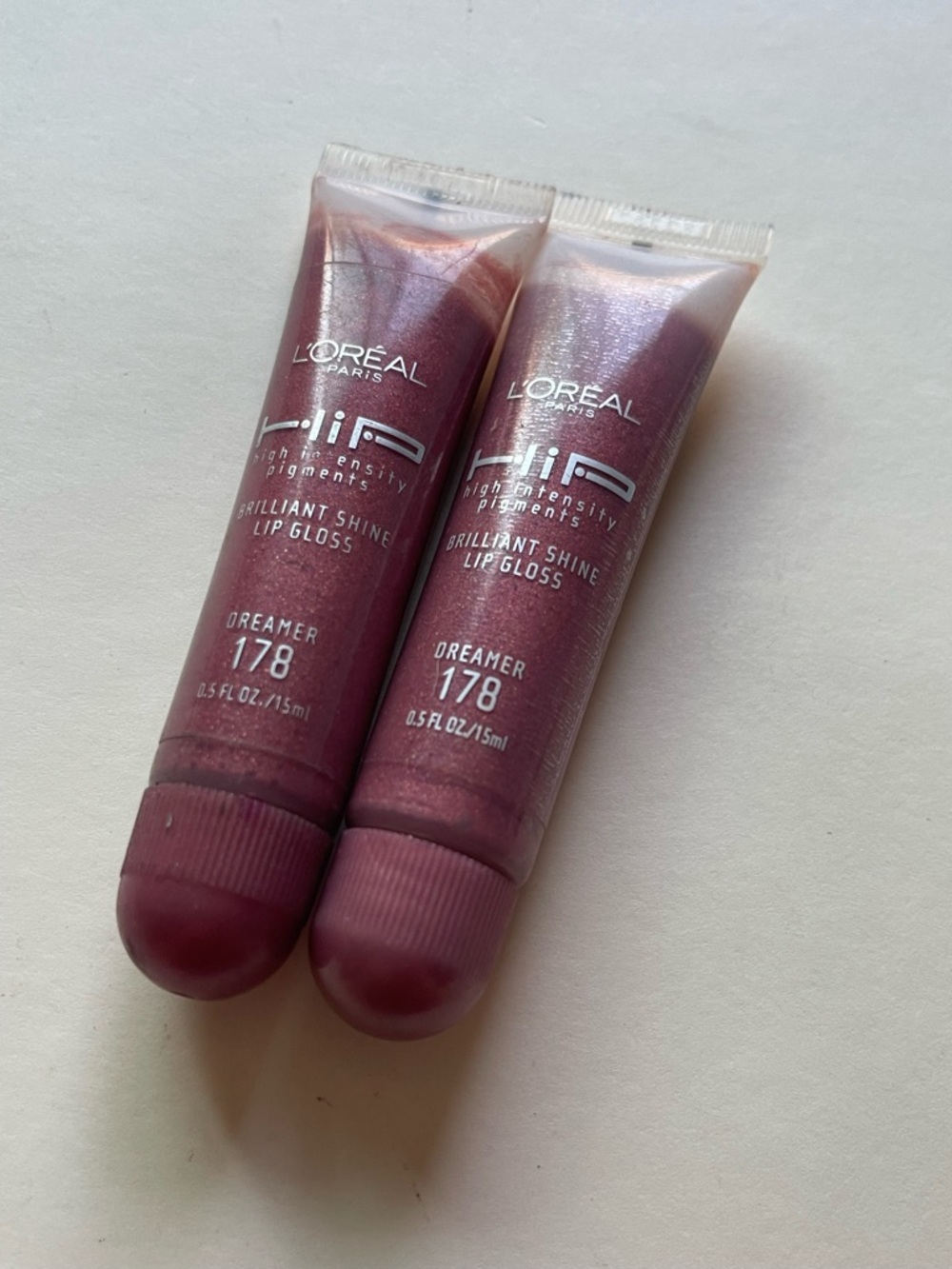 2 NEW L'Oréal HiP High Intensity Pigments Brilliant Shine Lip Gloss- 178 DREAMER